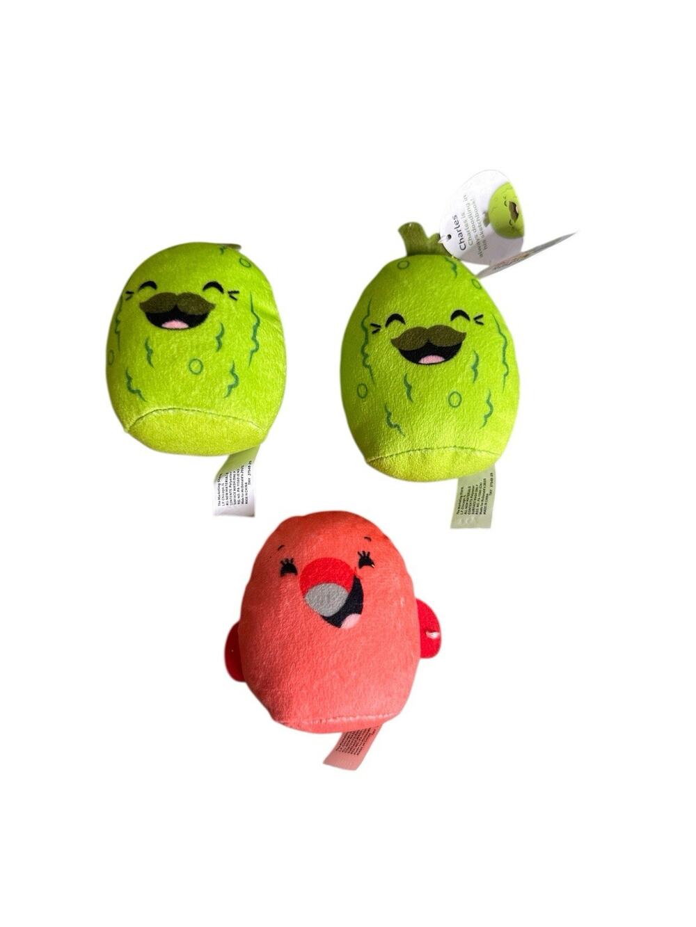 McDonald's Happy Meal Squishmallows Cookie Flamingo Pickle Plush Loose Lot of 3